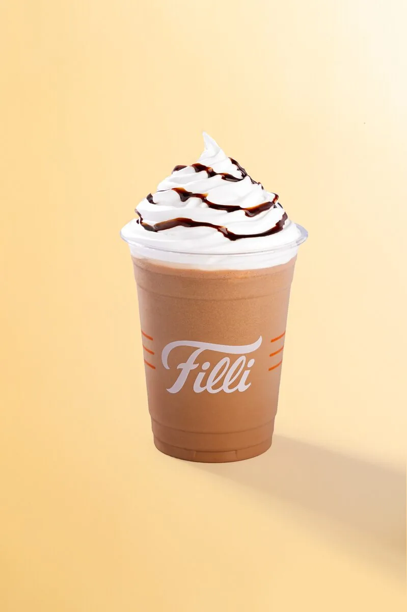 Clear FiLLi cup of blended mocha java frappe