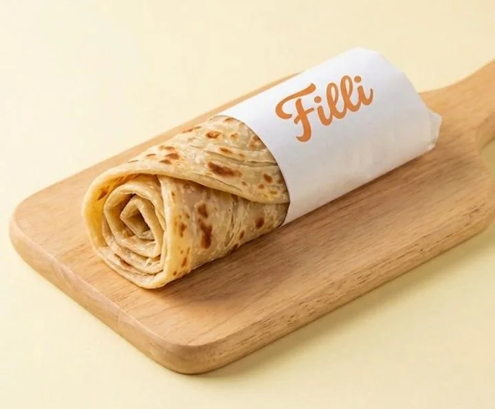 Rolled plain paratha in FiLLi paper