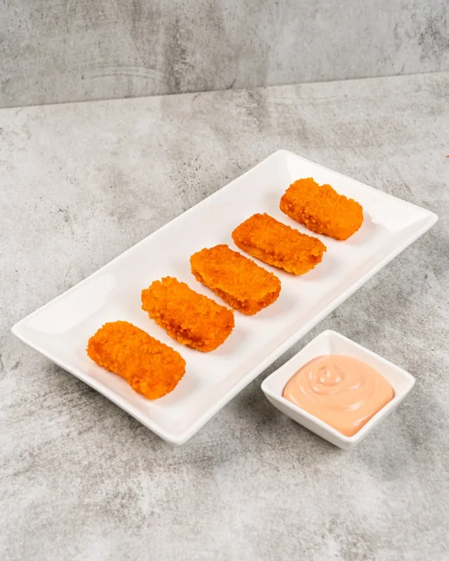 Crispy chicken tenders served with fries